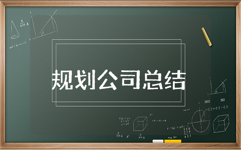 规划公司上半年总结