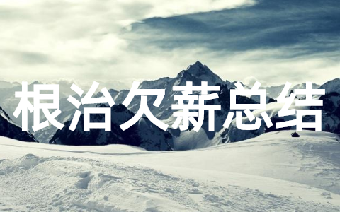 根治欠薪工作开展情况总结(精选21篇)