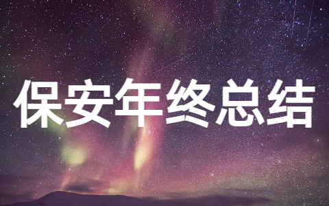 保安的年终工作总结 2025年保安个人工作年终总结