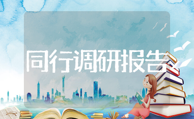 同行调研报告 行业调研报告范文