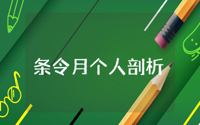 条令月个人剖析材料通用  条令学习月个人查摆剖析材料