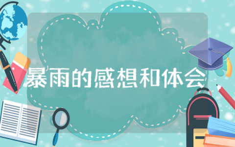暴雨的感想和体会作文 暴雨灾难的观后感心得体会