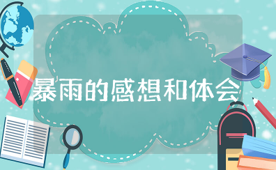 暴雨的感想和体会作文 暴雨灾难的观后感心得体会