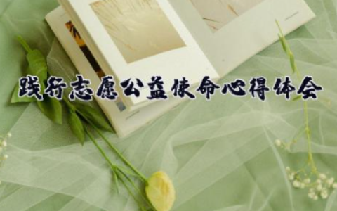 践行志愿公益使命心得体会 志愿服务活动的心得体会