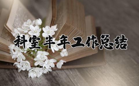 科室半年工作总结及工作计划 2025年科室半年工作总结及反思