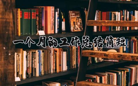 一个月的工作总结简短 万能个人月度工作总结