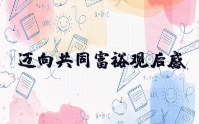 迈向共同富裕观后感 奋力迈上共同富裕之路的心得体会