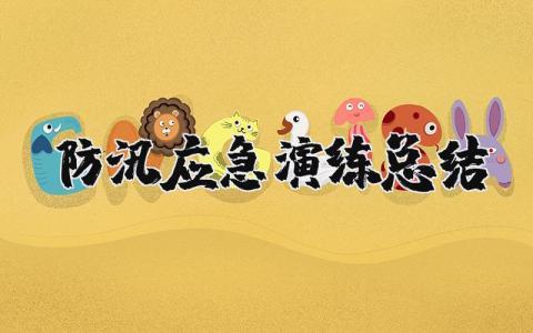 防汛应急演练总结 防台防汛应急演练总结 (22篇）