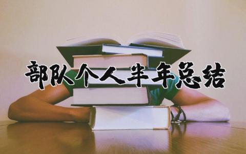 部队个人半年总结及工作计划报告