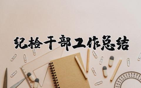 纪检干部工作总结范文 纪检工作人员工作总结汇报