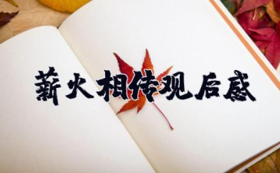 《薪火相传》观后感 薪火相传不负韶华心得体会