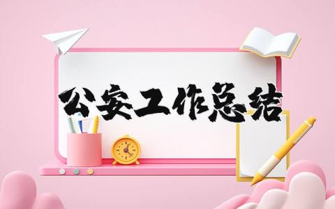 公安工作总结个人精选 公安工作总结怎么写范文