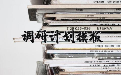 调研计划模板 调研工作方案通用范文