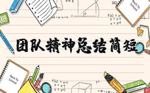 团队精神总结简短 团队合作精神感悟心得体会