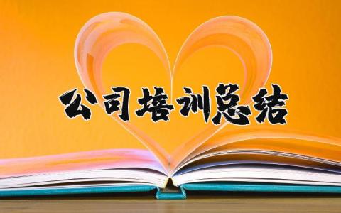 公司培训总结精选范文 公司培训学习心得感悟