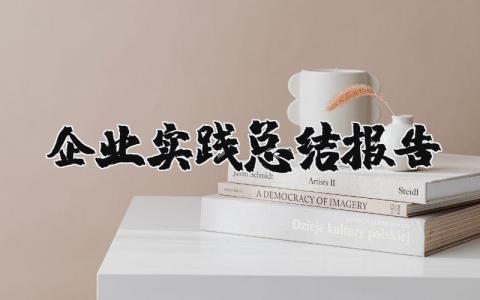 企业实践总结报告范文通用 企业实践总结报告1000字