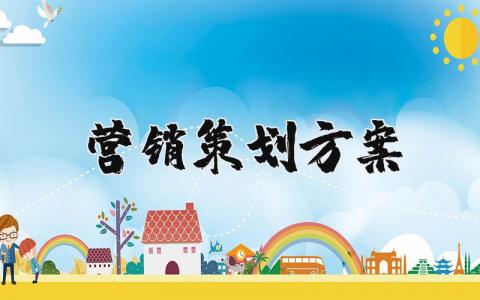 营销策划方案精选范文 营销方案通用模板
