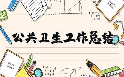 公共卫生工作总结和工作计划范文