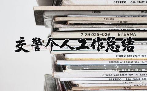 交警个人工作总结合集 交警工作情况汇报大全