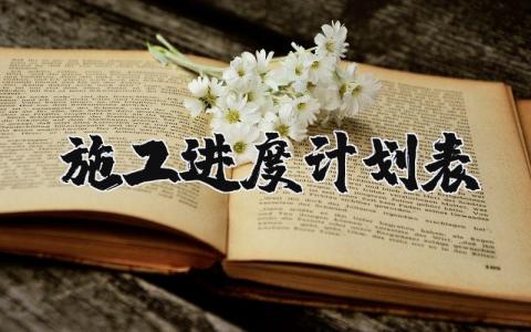 施工进度计划表范本 工程计划表模板