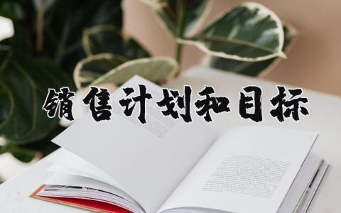 销售计划和目标 销售计划书范文案例