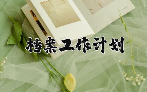 档案工作计划及目标 档案工作总结和计划