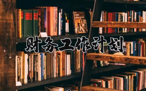 财务工作计划优秀范文 财务工作实施方案汇总