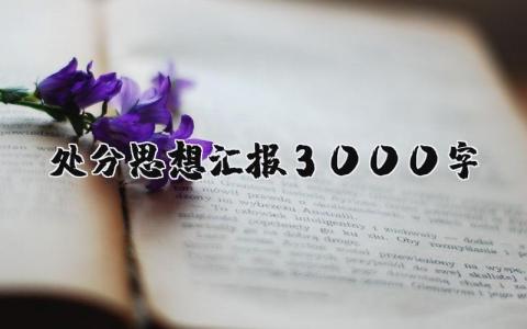 处分思想汇报3000字范文 被处分后的思想总结汇报模板