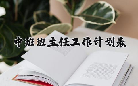 中班班主任工作计划表内容 幼儿园中班班主任工作计划范文