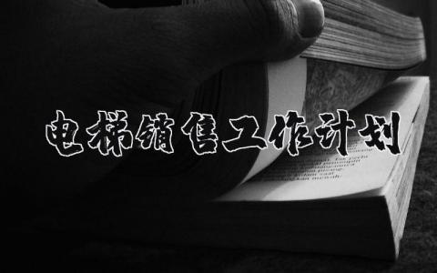 电梯销售工作计划精选范文 电梯销售工作方案模板汇总