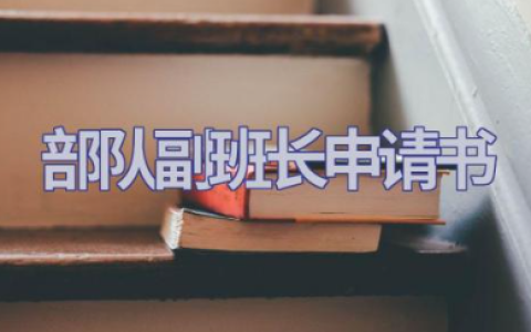 部队副班长申请书范文模板合集