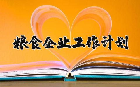 粮食企业工作计划方案汇总 粮食企业工作方案策划书