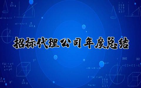 招标代理公司年度总结报告 招标代理公司年终工作总结2025年度