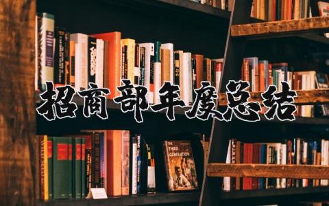 2025招商部年度总结与计划 招商部年度总结报告范文大全
