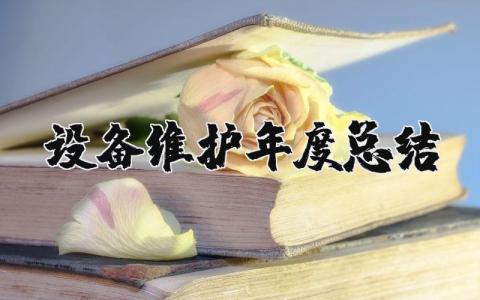 2025年设备维护年度总结报告范文大全 设备管理及保养工作总结报告