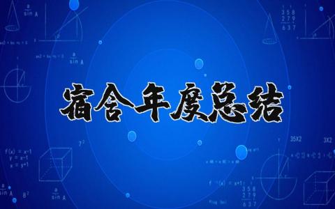 2025年宿舍年度总结报告 宿舍管理总结报告范文