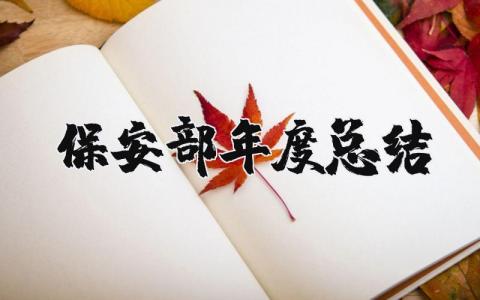 2025年保安部年度总结报告 保安部年终工作总结与计划