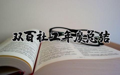 双百社工年度工作总结精选范文 双百社工年终总结汇报模板