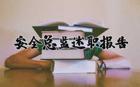 安全总监述职报告范文 安全总监履职报告表模板 (4篇）