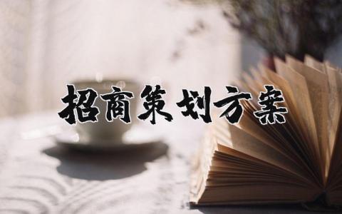 招商策划方案精选范文 招商实施方案策划书模板汇总