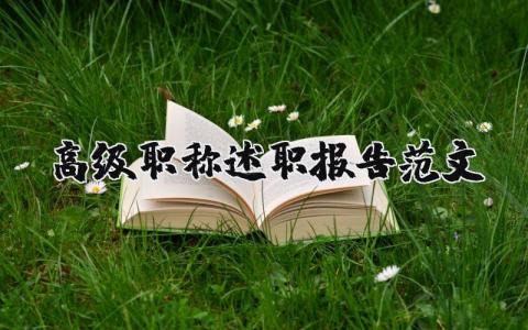 高级职称述职报告范文 高级职称个人工作总结(3篇）