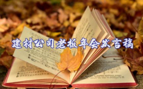 关于建材公司老板年会发言稿最新范文