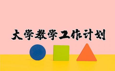 大学教学工作计划2025年 大学教学内容的安排 (4篇）
