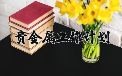 2025贵金属工作计划 贵金属工作计划书 (3篇）