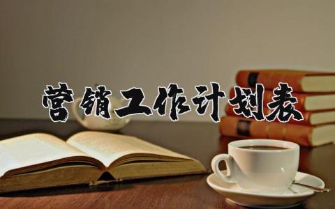 2025年营销工作计划表 营销下一步工作措施  (3篇）