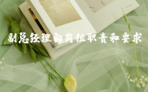 副总经理的岗位职责和要求内容 副总经理日常工作明细内容