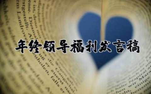 年终领导福利发言稿 年终总结领导讲话范文