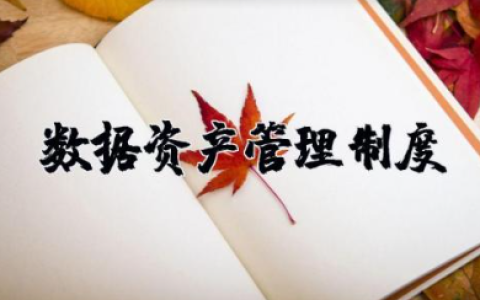 数据资产管理制度 单位内部资产管理制度
