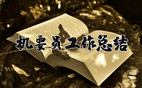 机要员工作总结及设想 机要员个人工作汇报材料 (3篇）