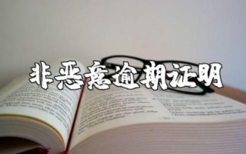 非恶意逾期证明模板 个人逾期情况说明书模板